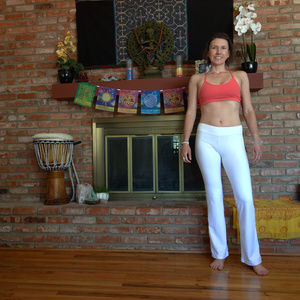 white flare yoga pants